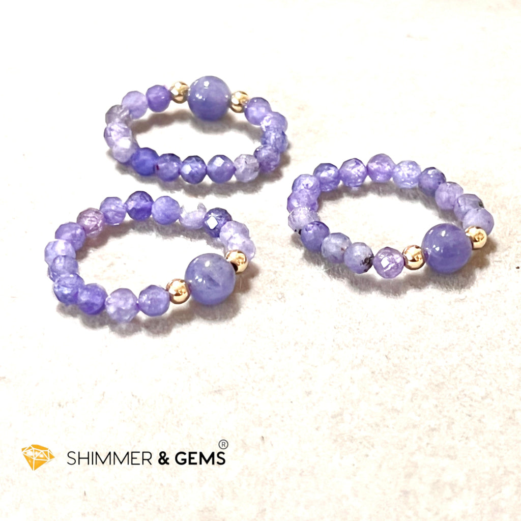 Tanzanite Beads Ring With 14K Gold Filled Beads Rings