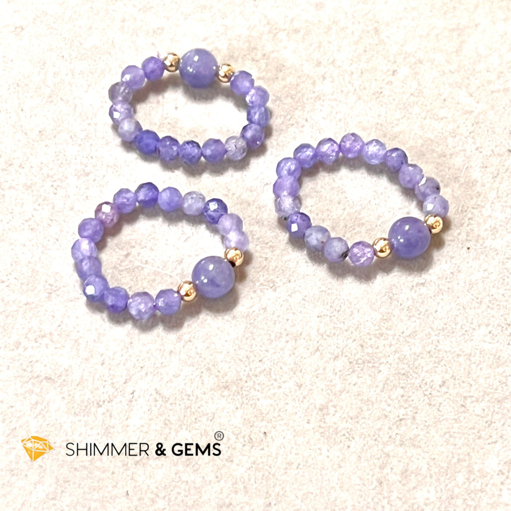 Tanzanite Beads Ring With 14K Gold Filled Beads Rings