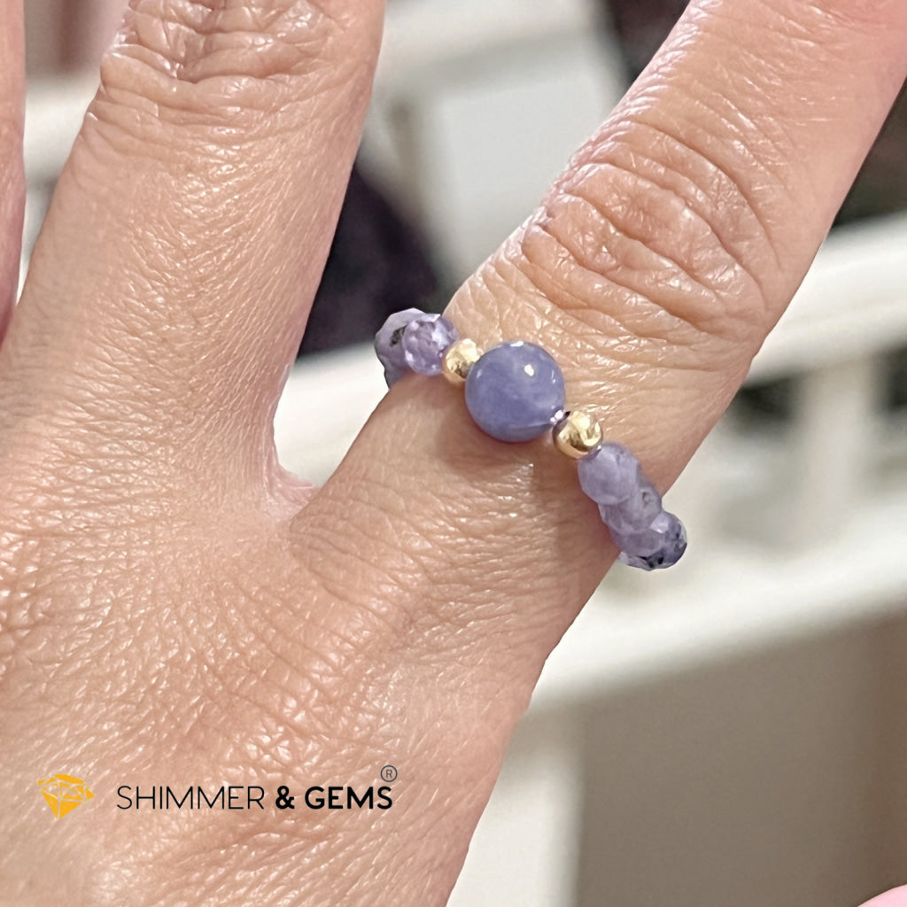 Tanzanite Beads Ring With 14K Gold Filled Beads Rings