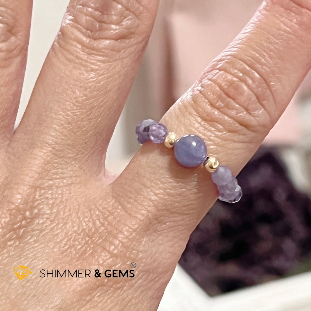 Tanzanite Beads Ring With 14K Gold Filled Beads Rings