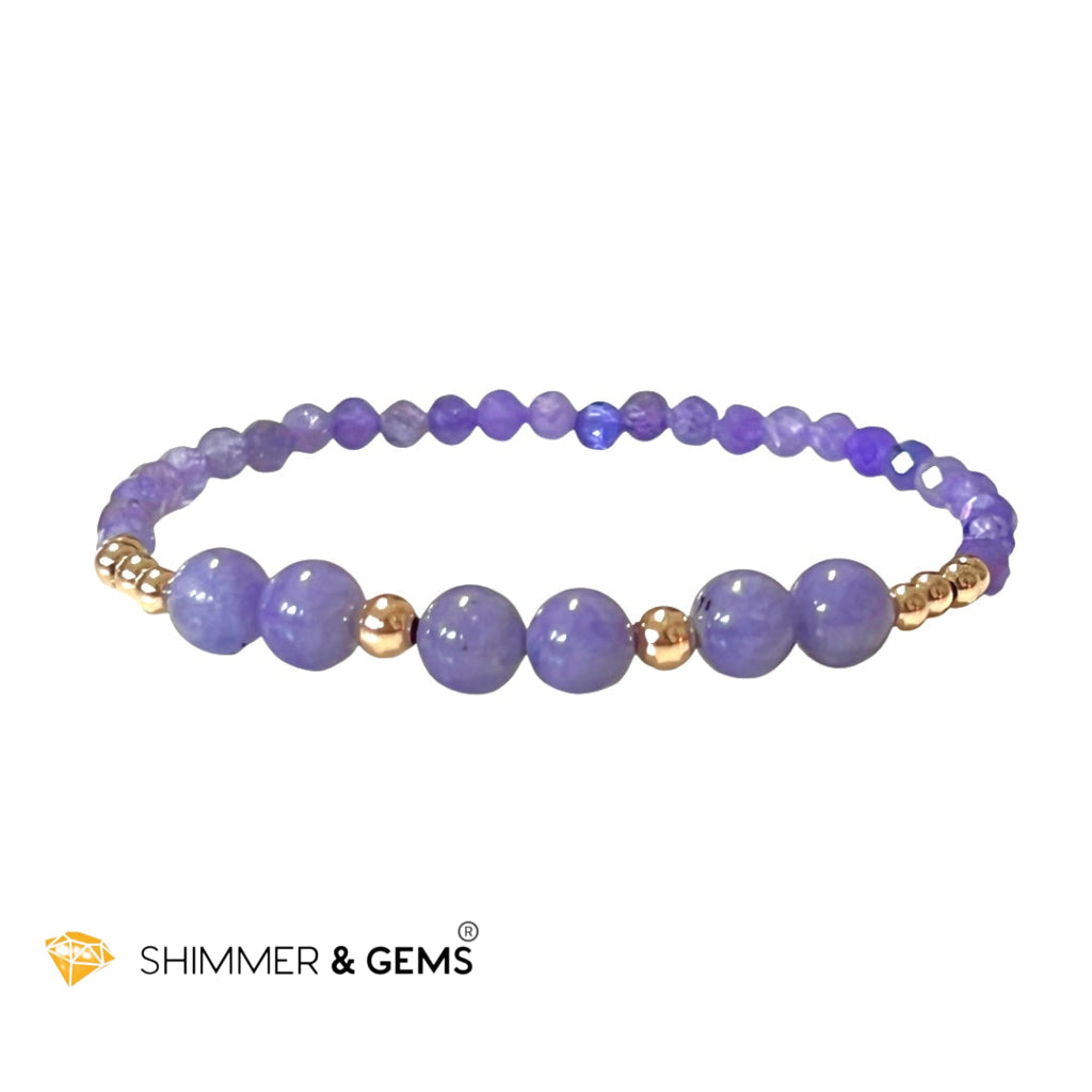 Tanzanite Bracelet With 14K Gold Filled Beads Bracelets