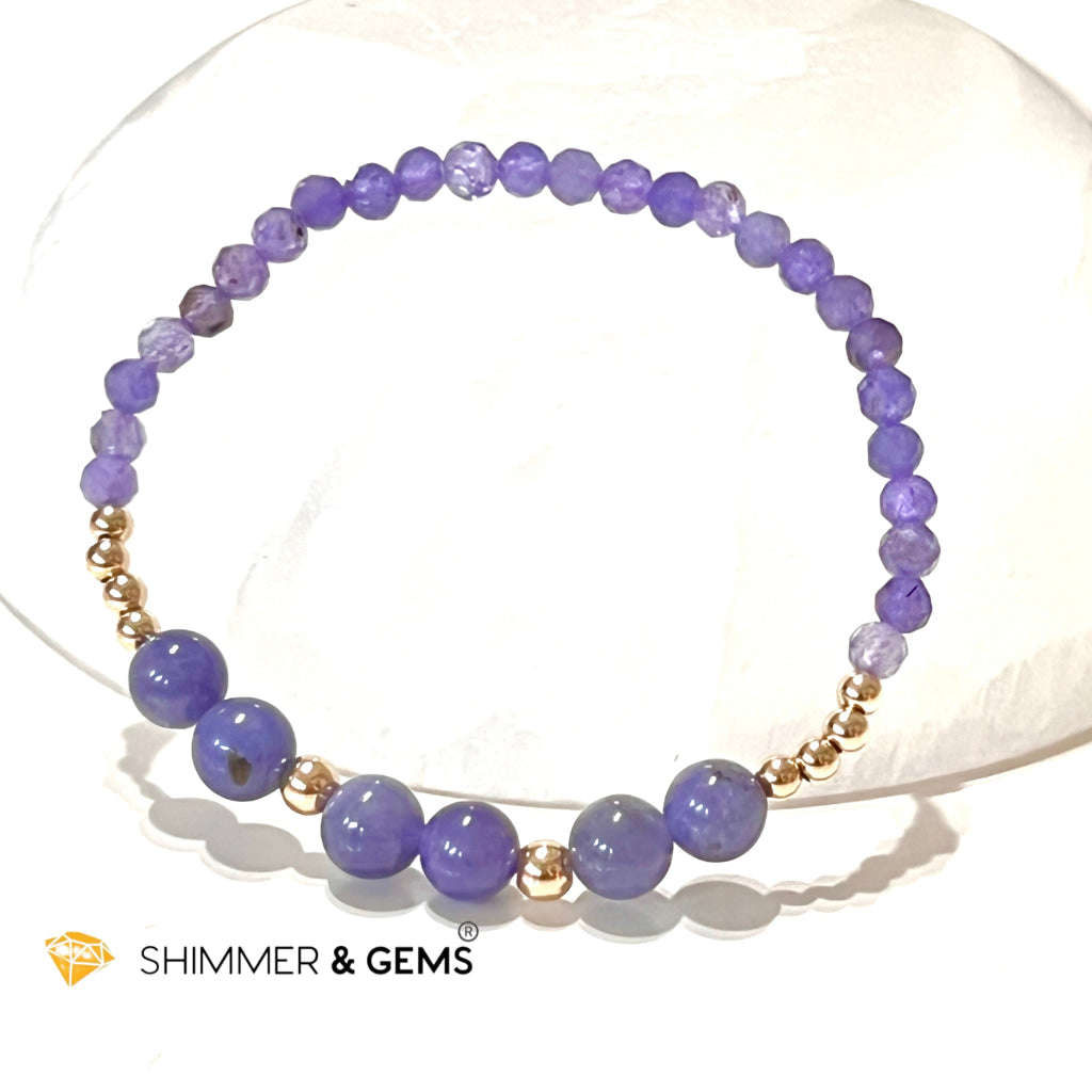 Tanzanite Bracelet With 14K Gold Filled Beads Bracelets