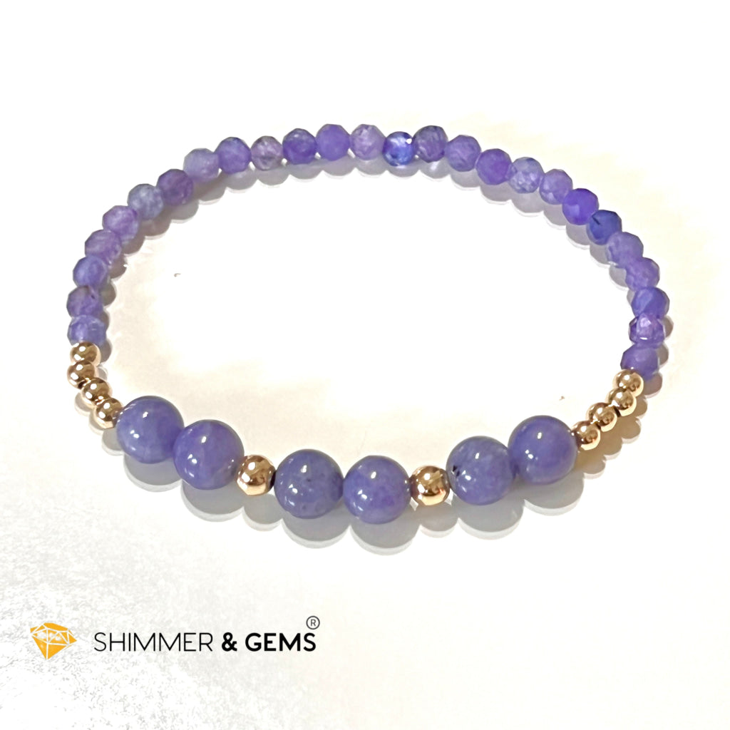 Tanzanite Bracelet With 14K Gold Filled Beads Bracelets