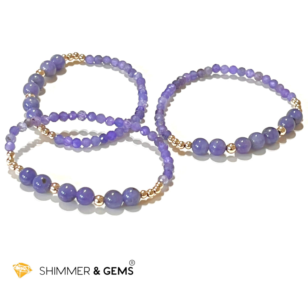 Tanzanite Bracelet With 14K Gold Filled Beads Bracelets