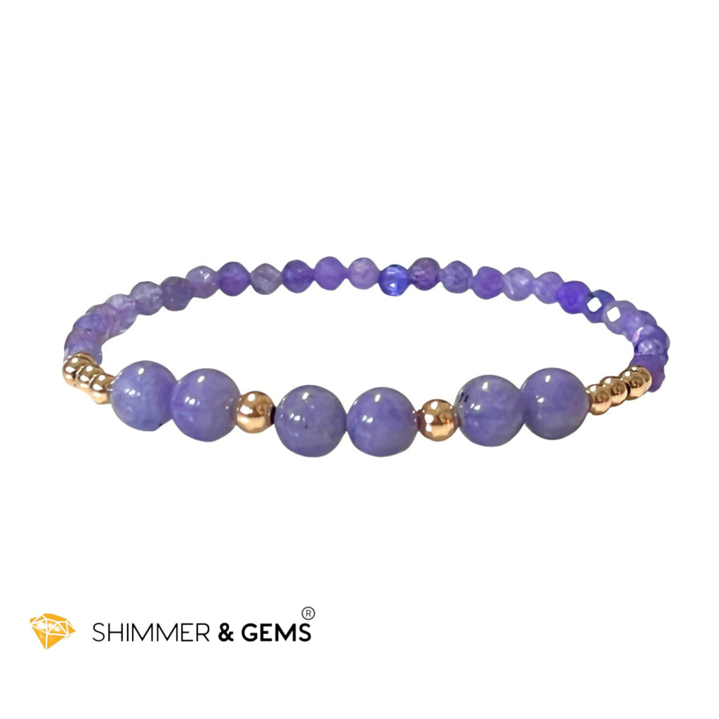 Tanzanite Bracelet With 14K Gold Filled Beads Bracelets