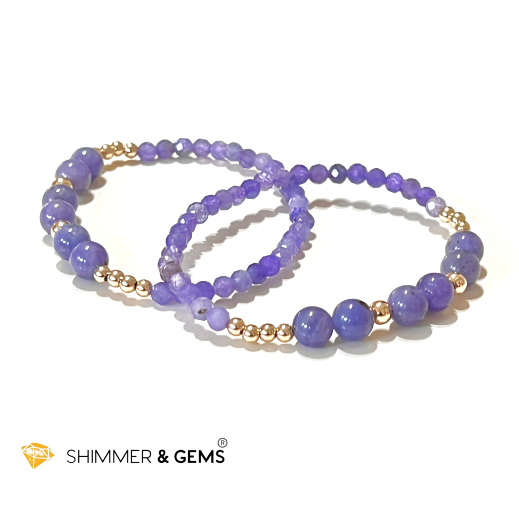 Tanzanite Bracelet With 14K Gold Filled Beads Bracelets