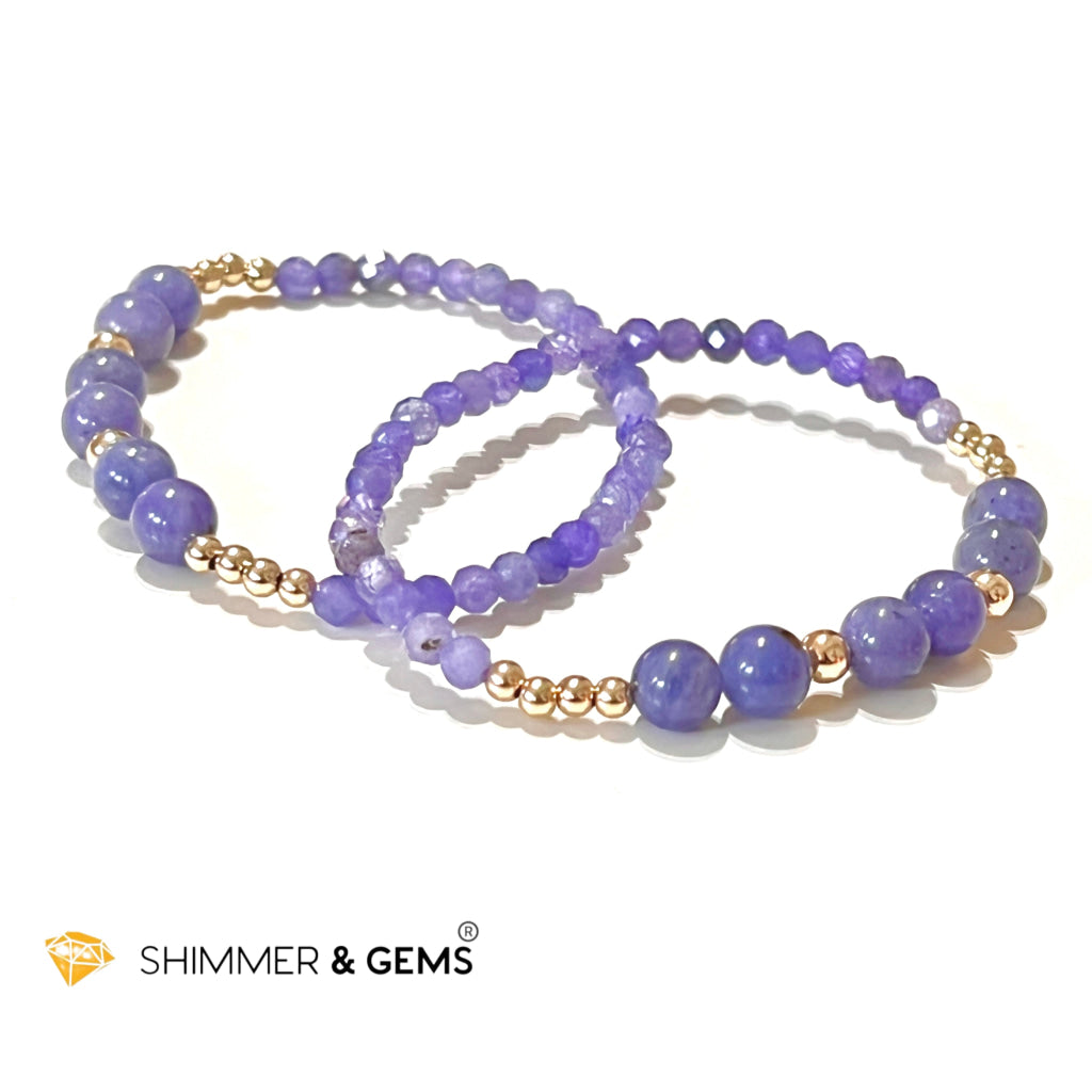 Tanzanite Bracelet With 14K Gold Filled Beads Bracelets