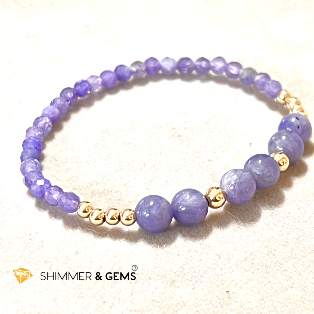 Tanzanite Bracelet With 14K Gold Filled Beads Bracelets