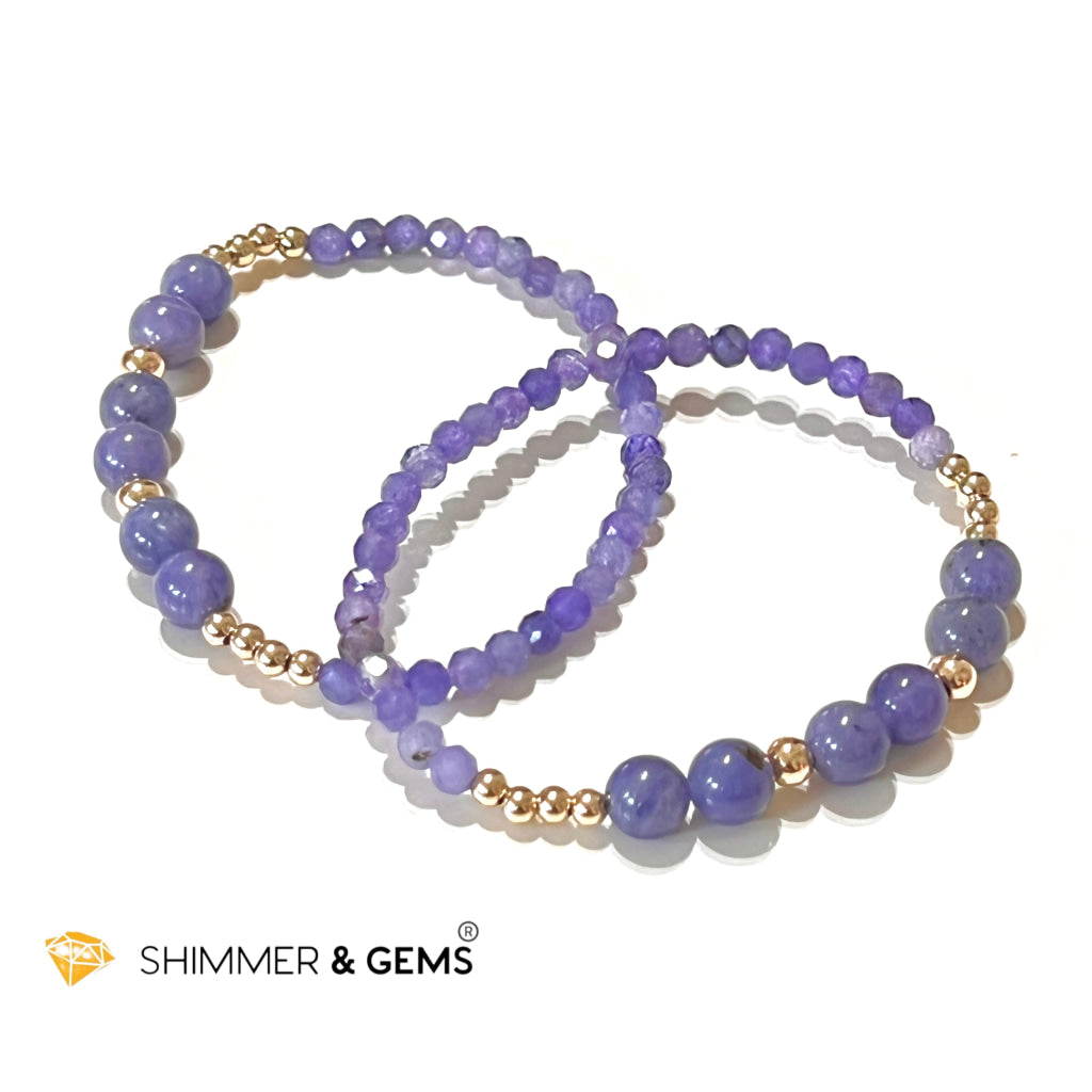 Tanzanite Bracelet With 14K Gold Filled Beads Bracelets