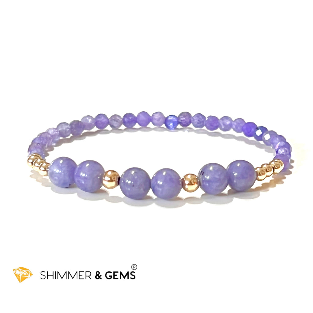 Tanzanite Bracelet With 14K Gold Filled Beads Bracelets