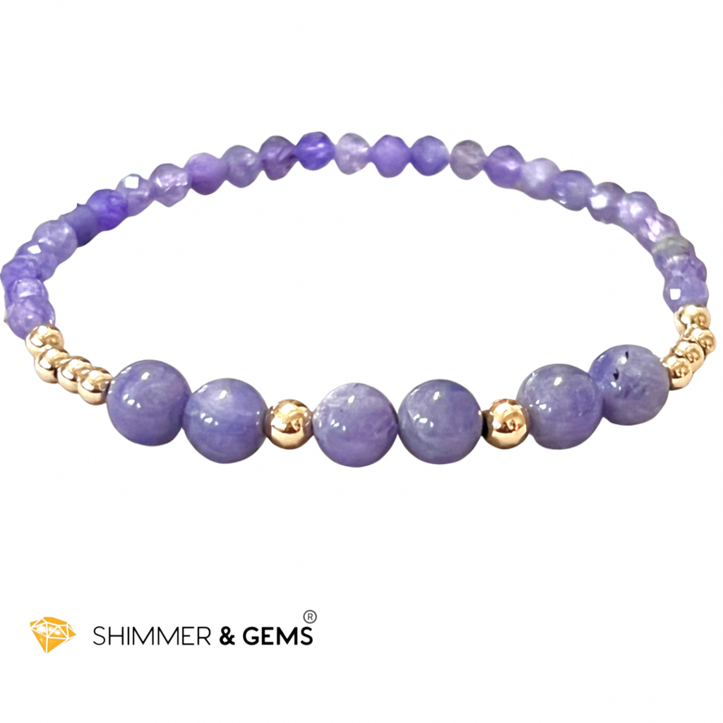 Tanzanite Bracelet With 14K Gold Filled Beads Bracelets