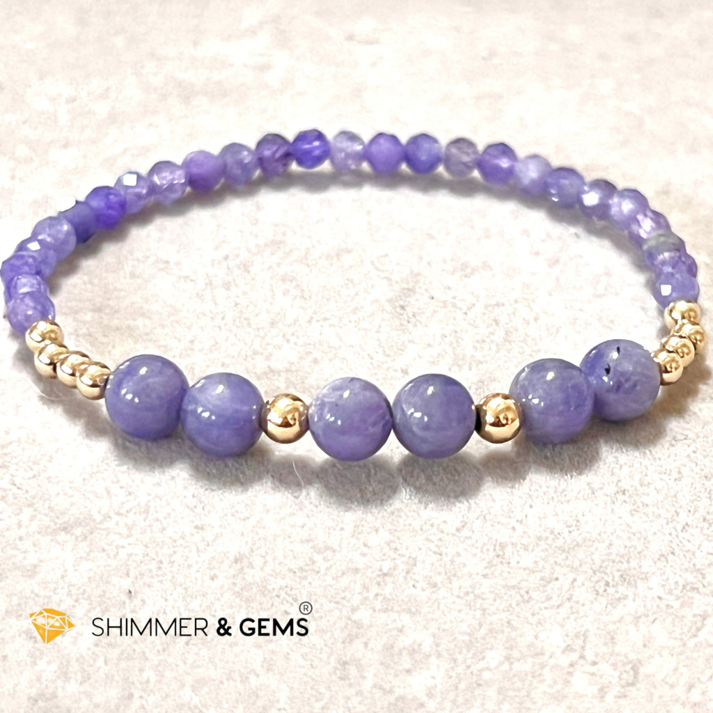 Tanzanite Bracelet With 14K Gold Filled Beads Bracelets