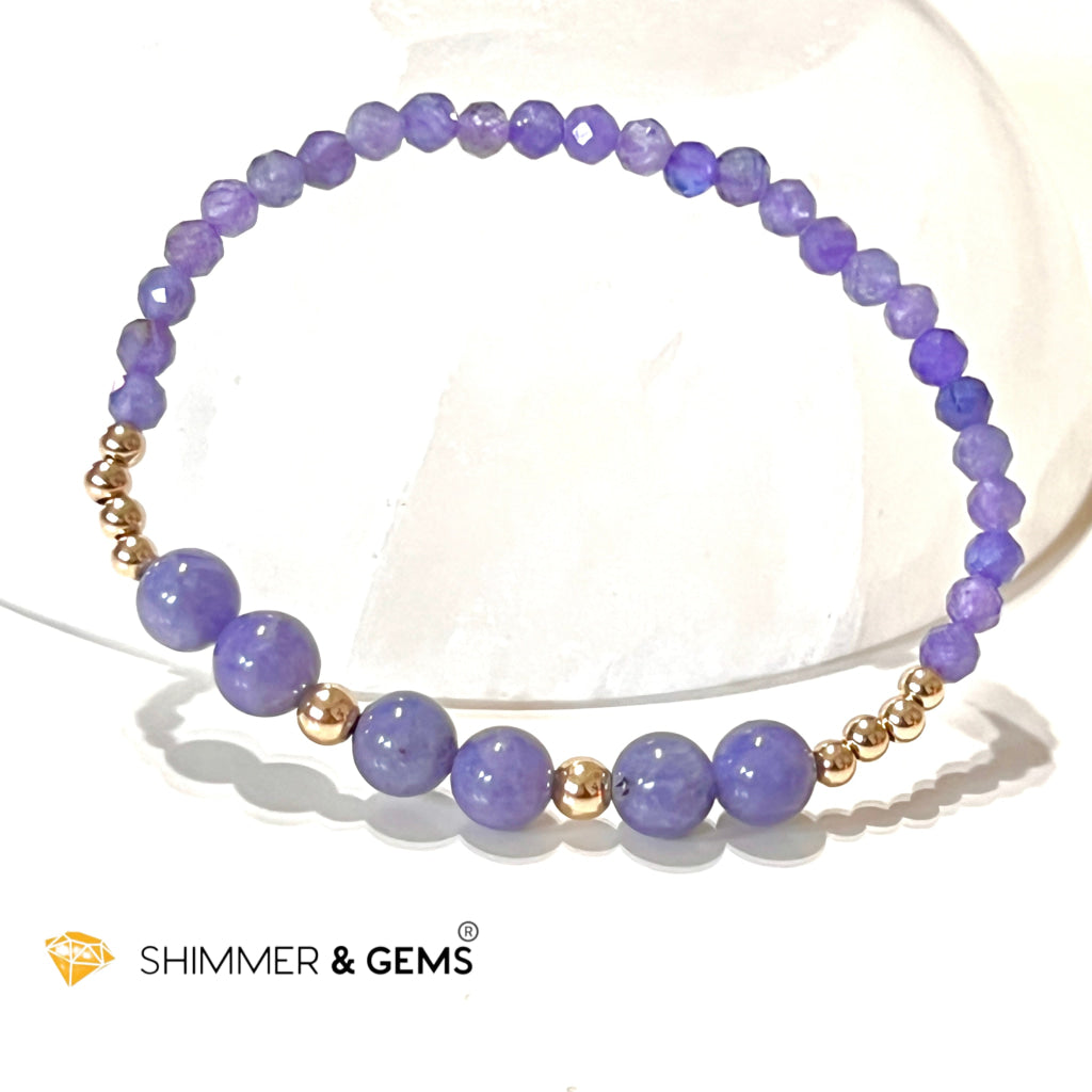 Tanzanite Bracelet With 14K Gold Filled Beads Bracelets