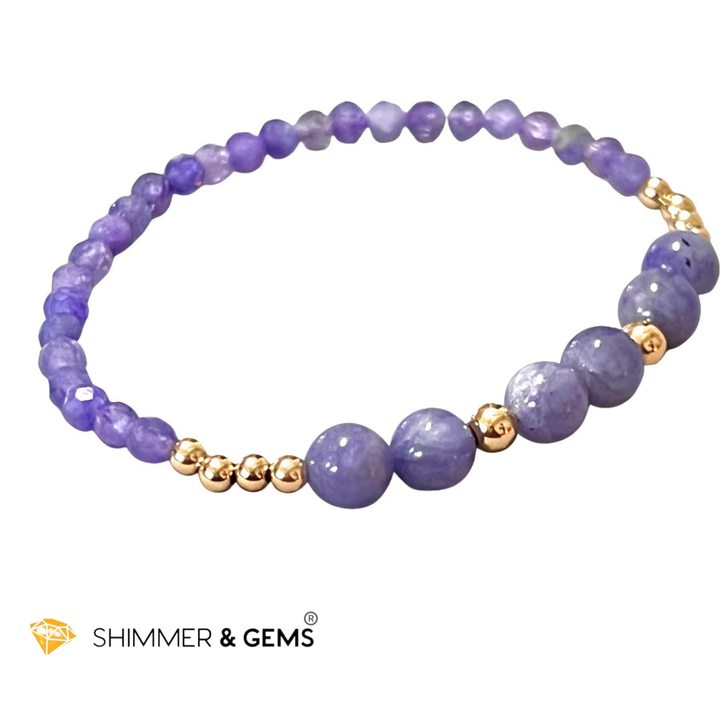 Tanzanite Bracelet With 14K Gold Filled Beads Bracelets