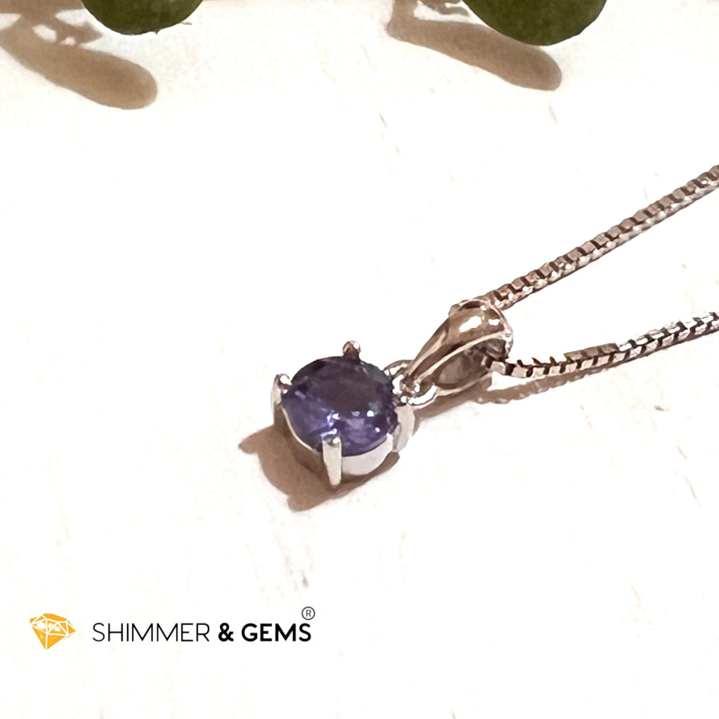 Tanzanite Faceted Round Pendant (Aaa Grade) Very Rare 5Mm Only 2.8 Carats Charms & Pendants