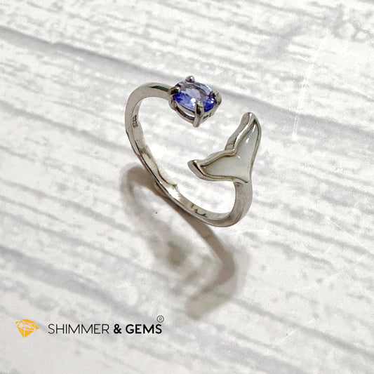 Tanzanite Mermaid Tail 925 Silver Ring