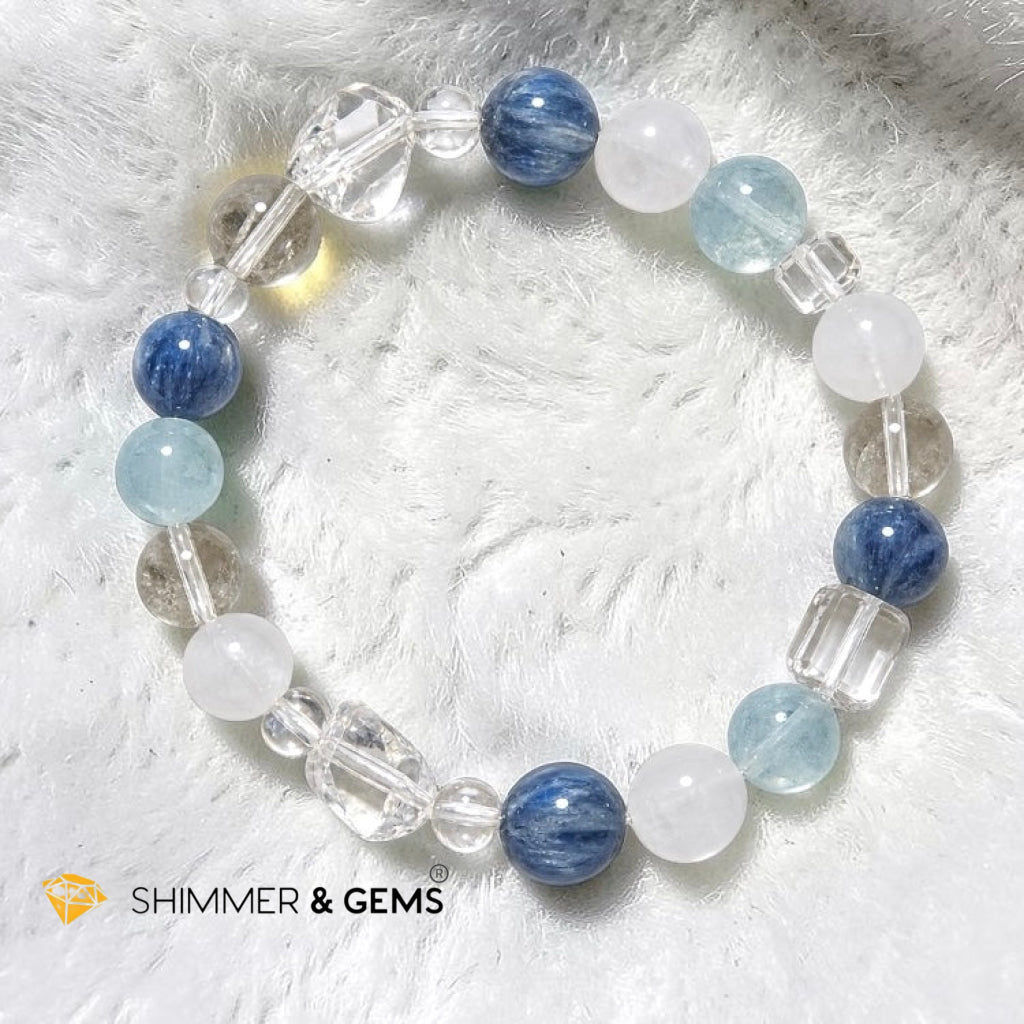 Tension & Stress Relief Bracelet (Kyanite, Aquamarine, Moonstone & Quartz)