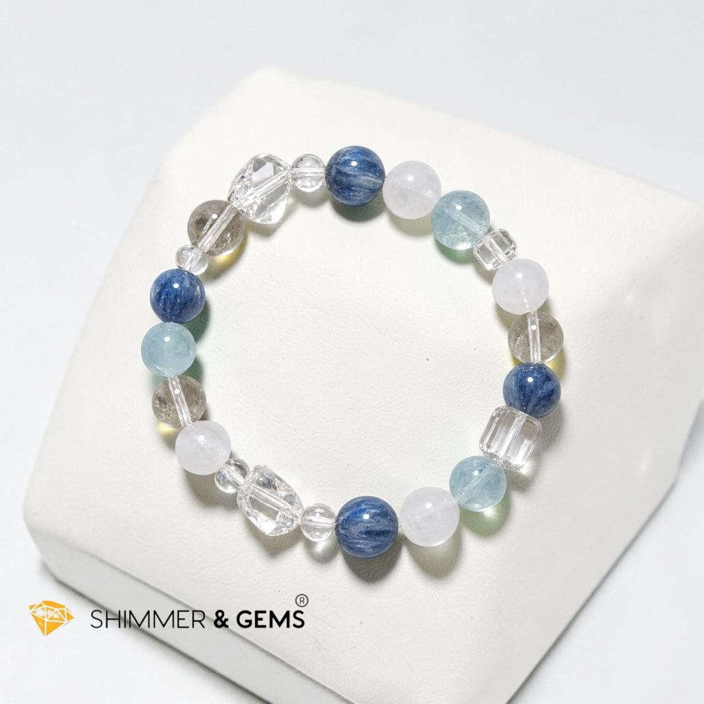 Tension & Stress Relief Bracelet (Kyanite, Aquamarine, Moonstone & Quartz)