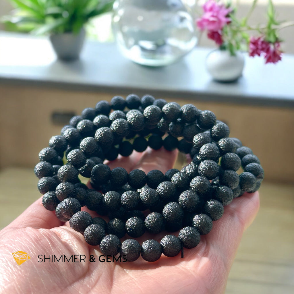 Thailand Black Meteorite 7mm Bracelet