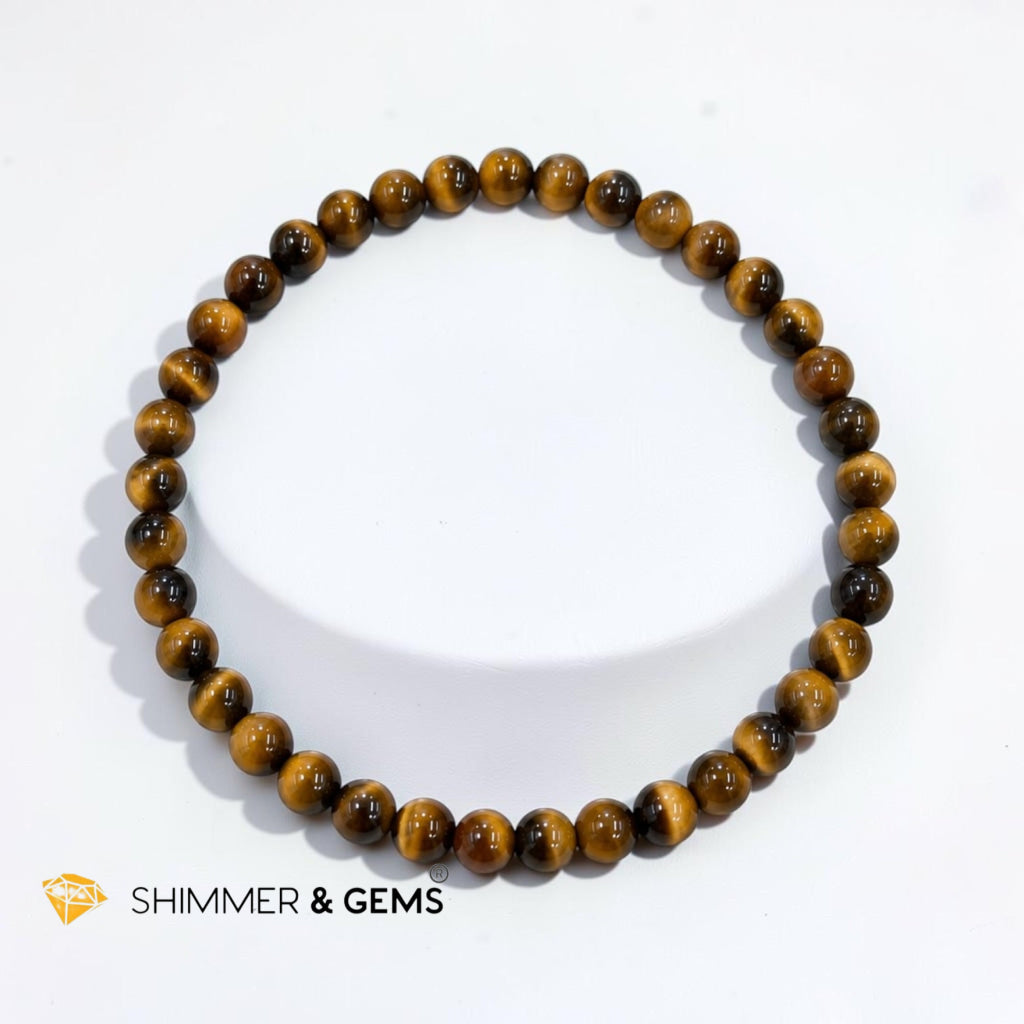 Tiger’s Eye 4mm Bracelet (Luck, Confidence, Success)