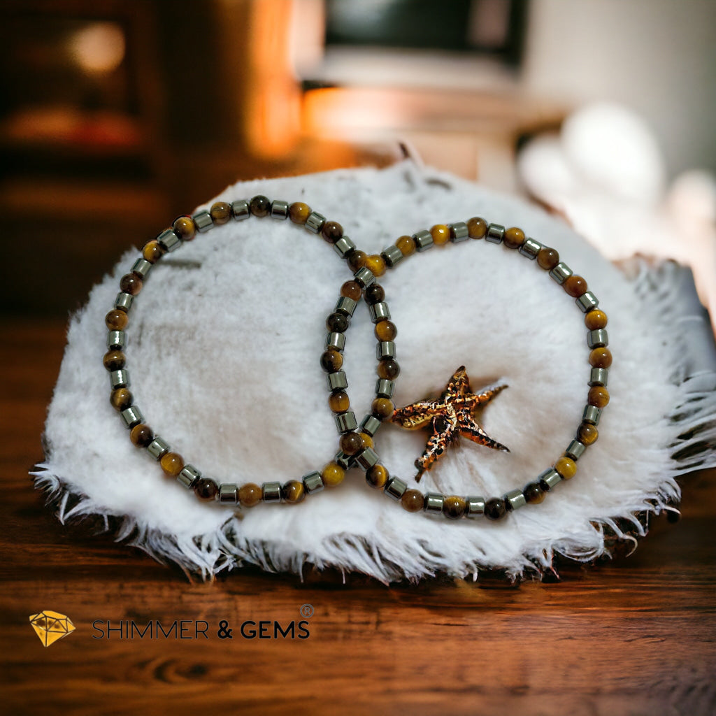 Tiger’s Eye & Hematite Bracelet (Men & Women)