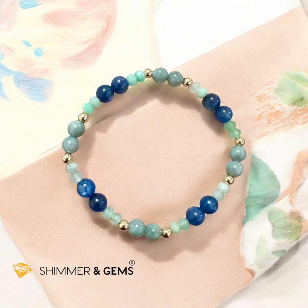 Vital Core Bracelet (Health Recalibration Lightfield) Burma Jade, Chrysoprase & Blue Kyanite by Audrey