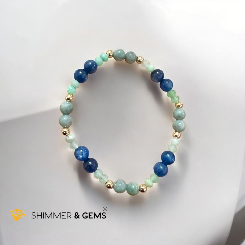 Vital Core Bracelet (Health Recalibration Lightfield) Burma Jade, Chrysoprase & Blue Kyanite by Audrey