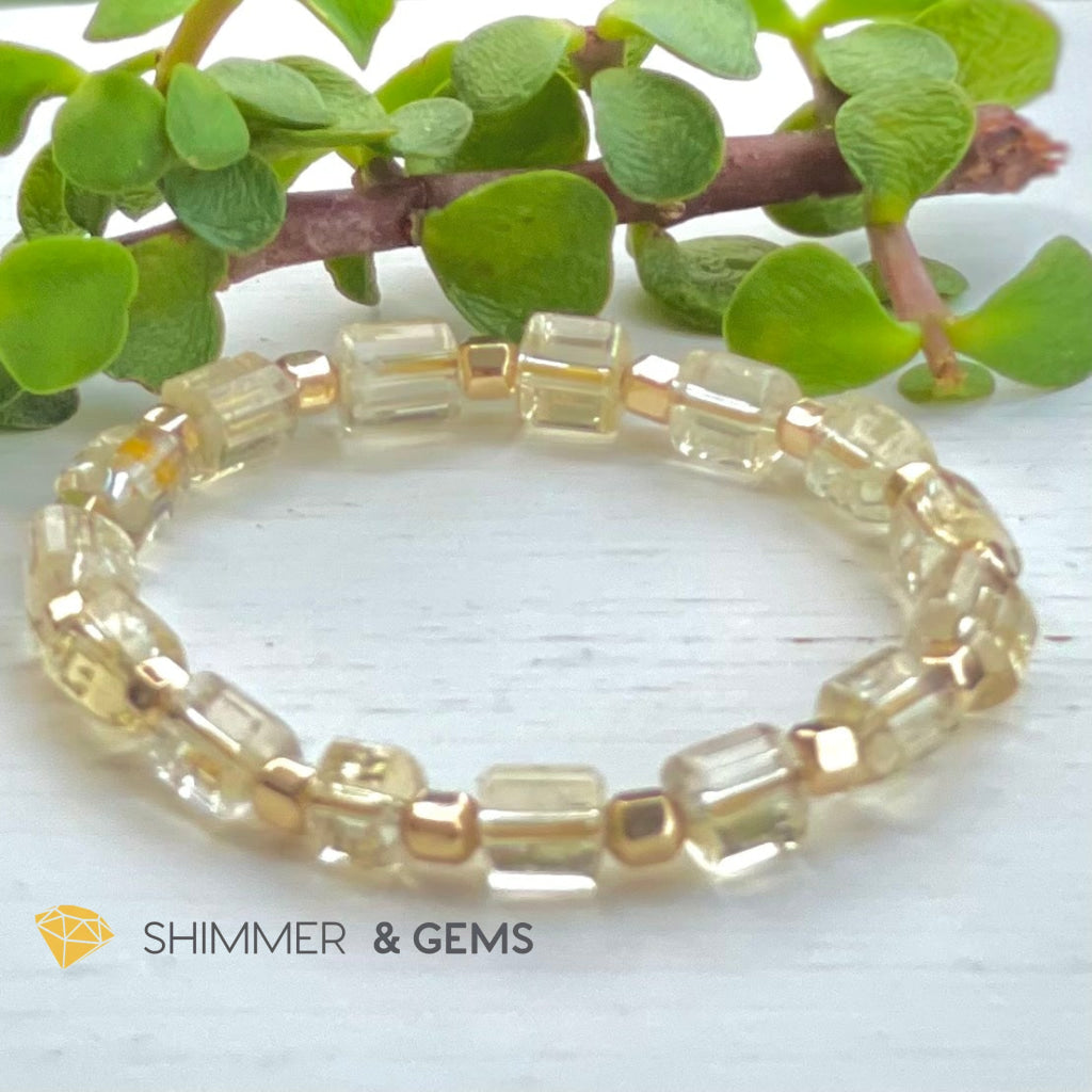 Citrine With Faceted Gold-Filled Beads Bracelet (Wealth Magnet Joy & Confidence) 5.5 Bracelets