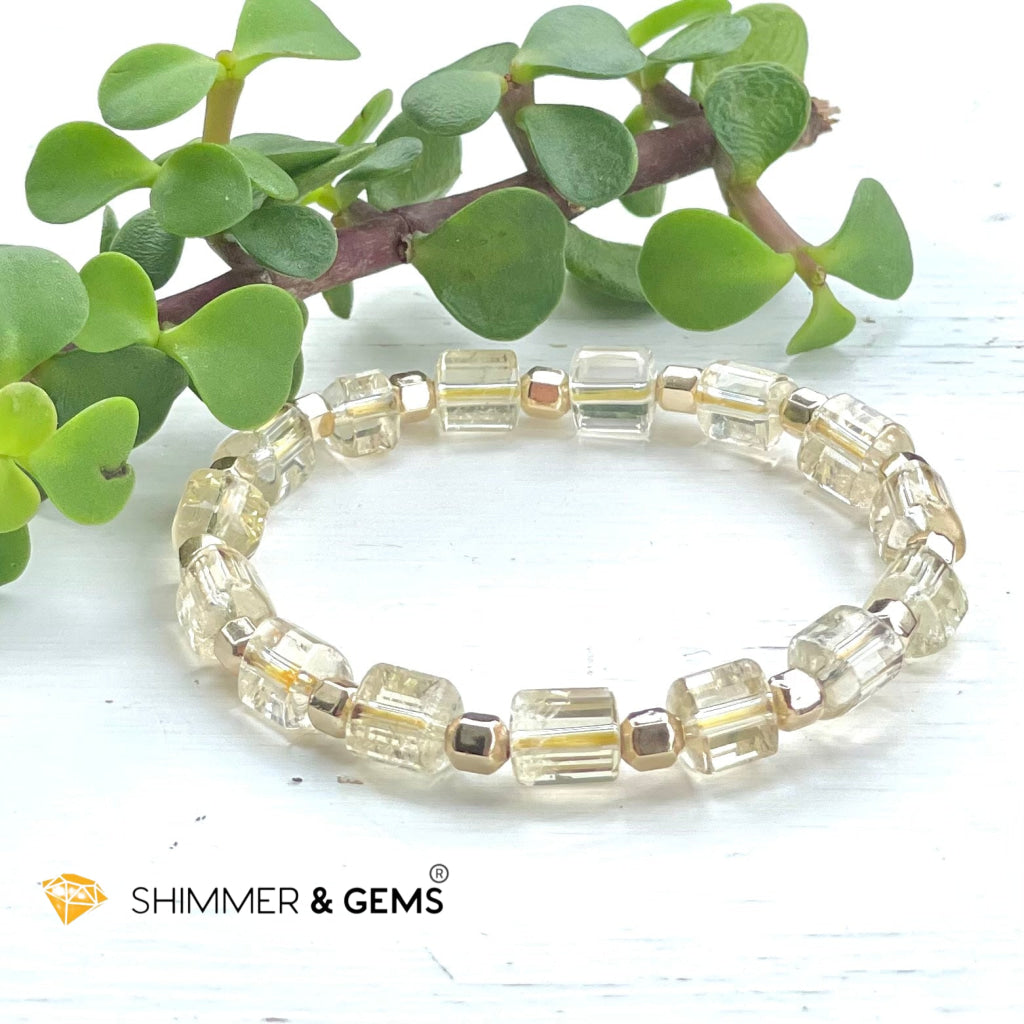 Citrine With Faceted Gold-Filled Beads Bracelet (Wealth Magnet Joy & Confidence) Bracelets