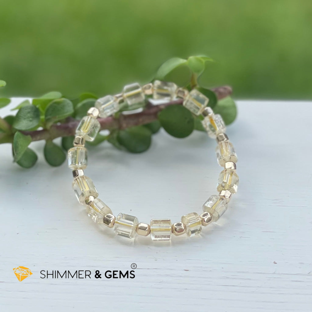 Citrine With Faceted Gold-Filled Beads Bracelet (Wealth Magnet Joy & Confidence) Bracelets