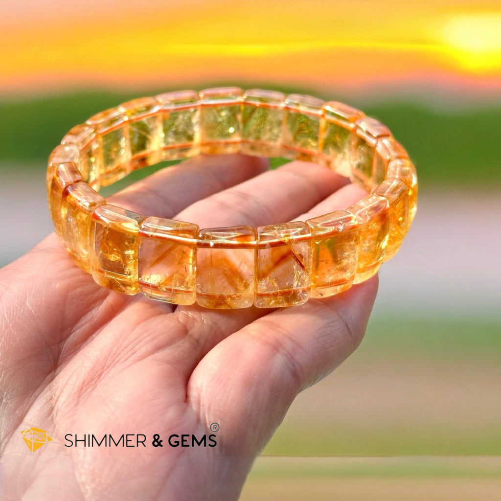 Yellow Mountain Citrine Pyramid Bangle AAA Grade