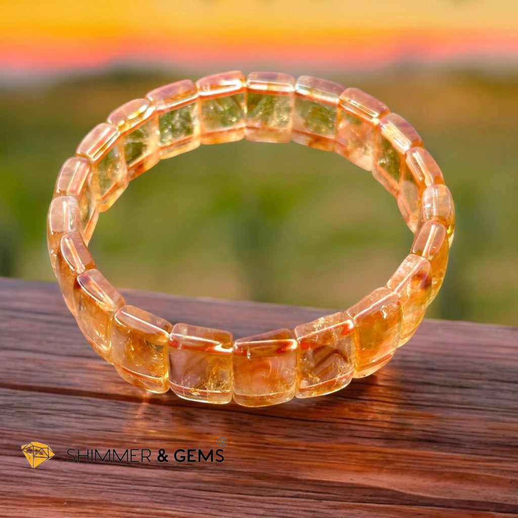 Yellow Mountain Citrine Pyramid Bangle AAA Grade