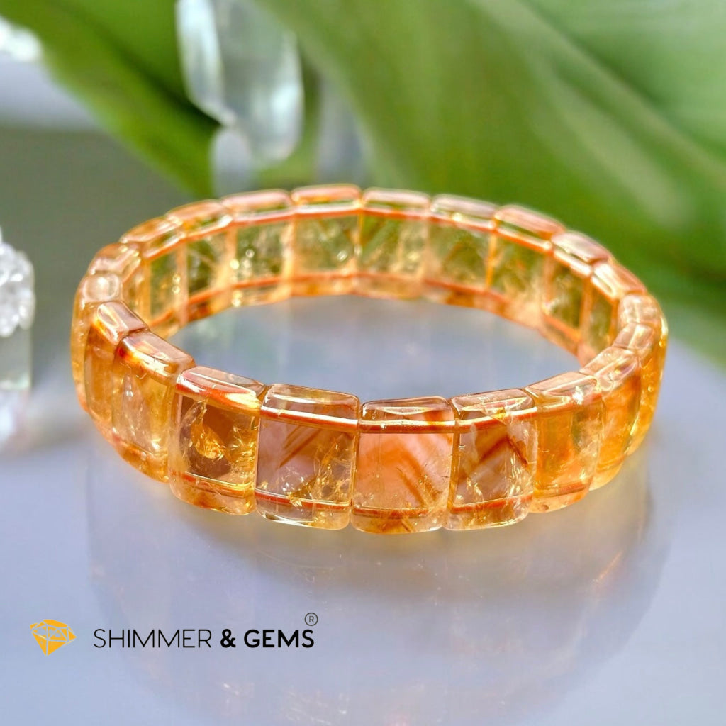 Yellow Mountain Citrine Pyramid Bangle AAA Grade