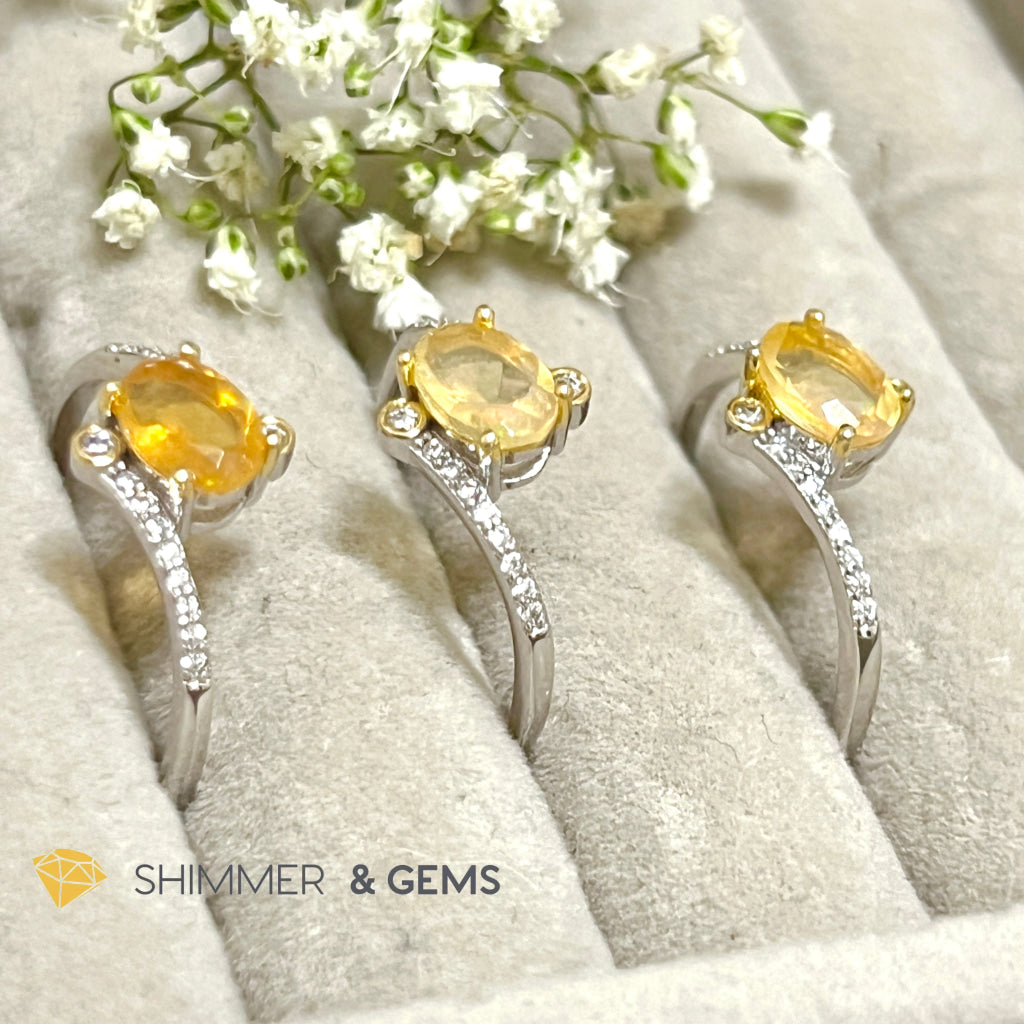 Yellow Opal 925 Silver Ring