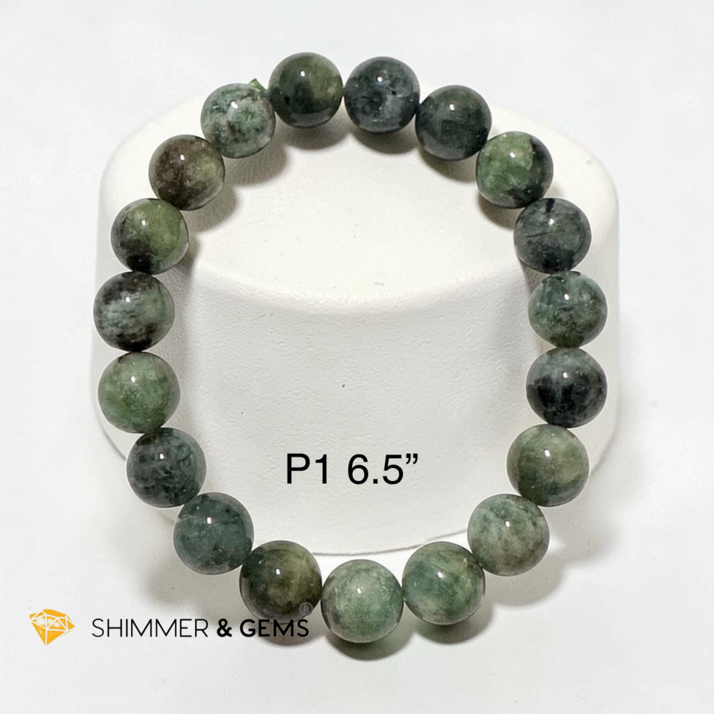 Zambian Emerald 10MM Bracelet (Second Luckiest Stone in the World) AA Grade